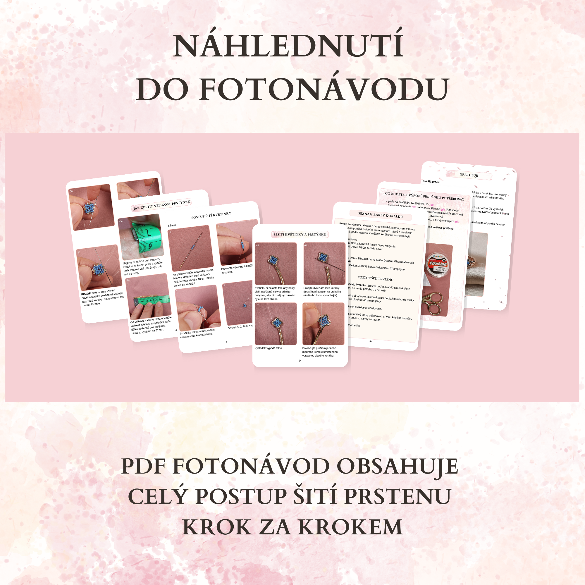 Fotonávod na korálkový prsten Fuchsia 