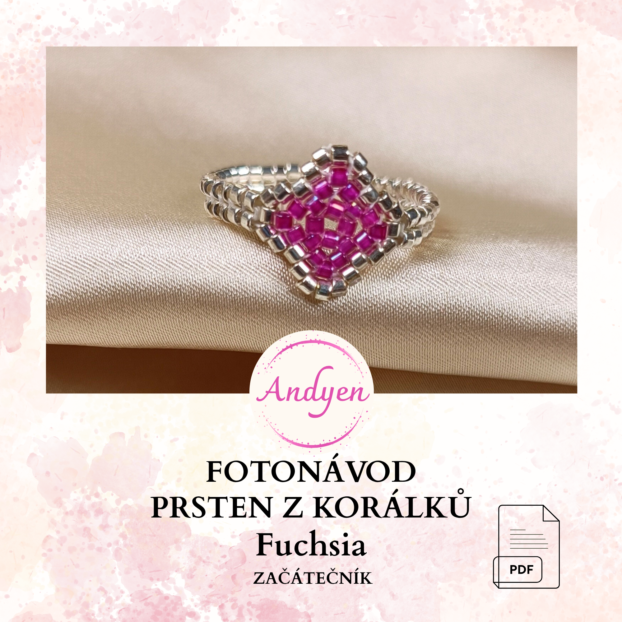 Fotonávod na prsten z korálků Fuchsia PDF